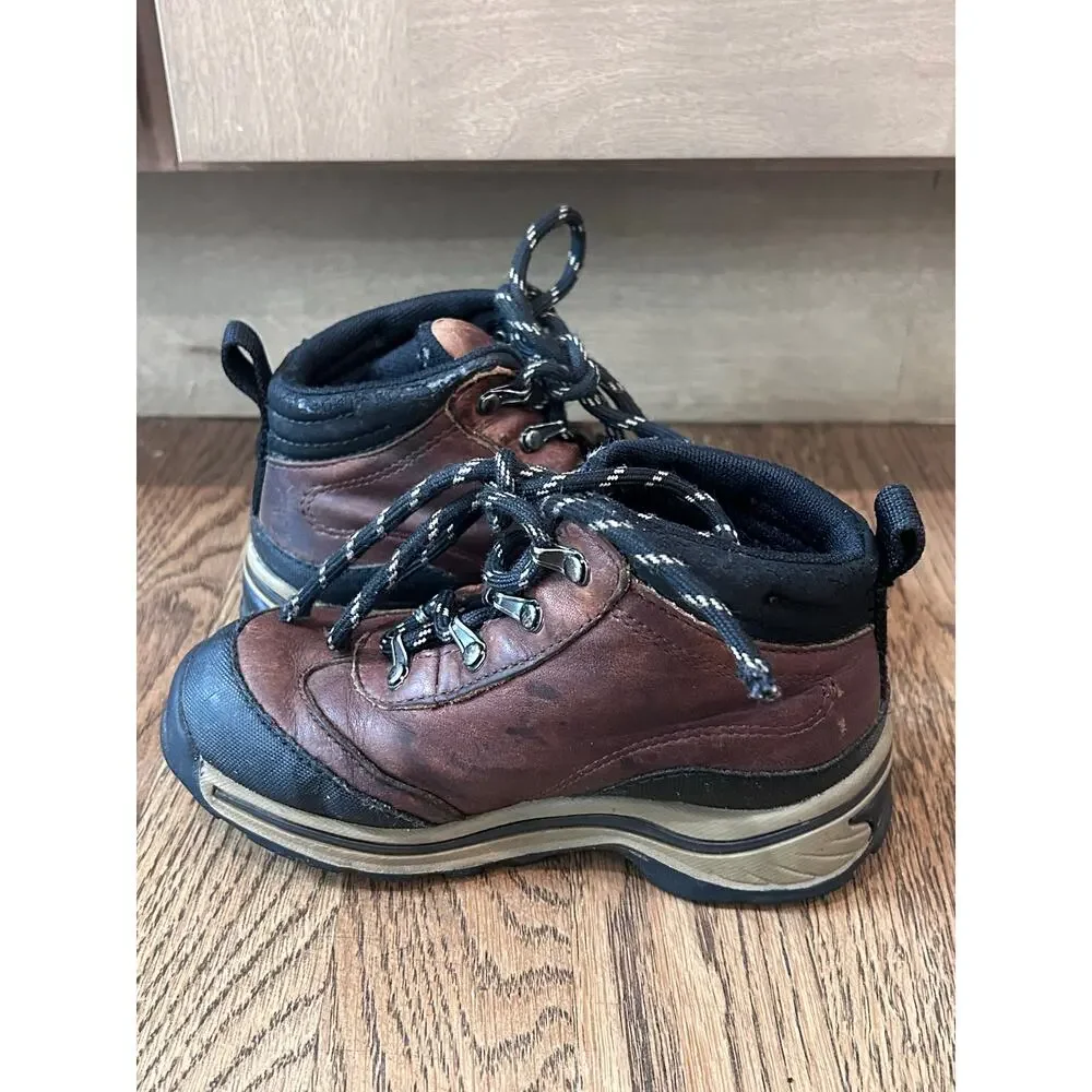 Timberland Back Road Leather Mid Hiking Boots Brown Black Kids Size 9.5 Toddler